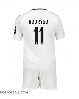 Billige Fotballdrakt Real Madrid Rodrygo Goes #11 Replika Hjemmedraktsett Barn 2024-25 Kortermet (med bukser)